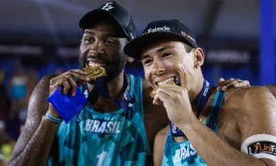 Evandro é parceiro de Arthur Lanci no vôlei de praia (Foto: Gustavo Lacerda/Ruas Mídia/CBV)