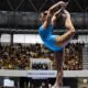 Flavia Saraiva durante sua apresentação na série de trave no Campeonato Brasileiro de GA