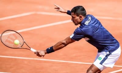 Thiago Monteiro eliminado nas quartas em saibro italiano (Foto: Gaspar Nóbrega/COB)