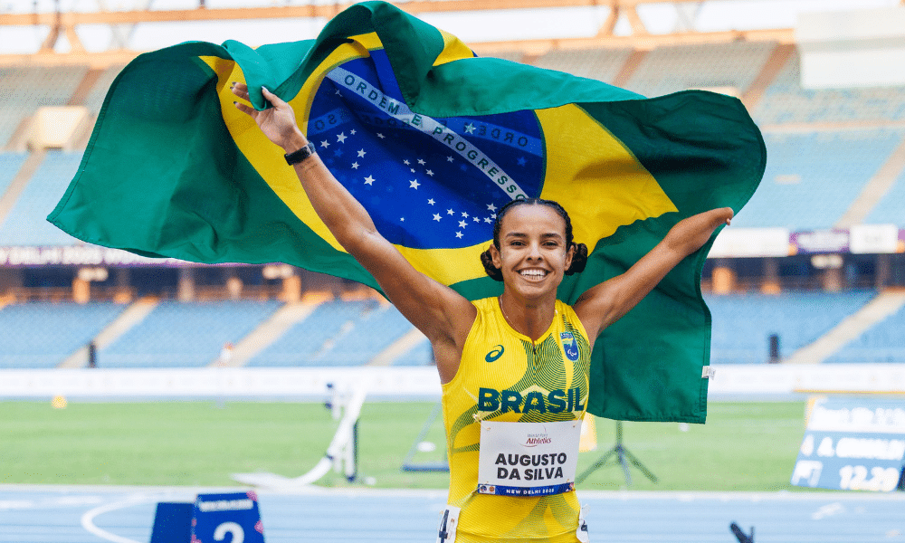 Maria Clara Augusto medalha de prata 100 m T47 mundial de atletismo paralímpico