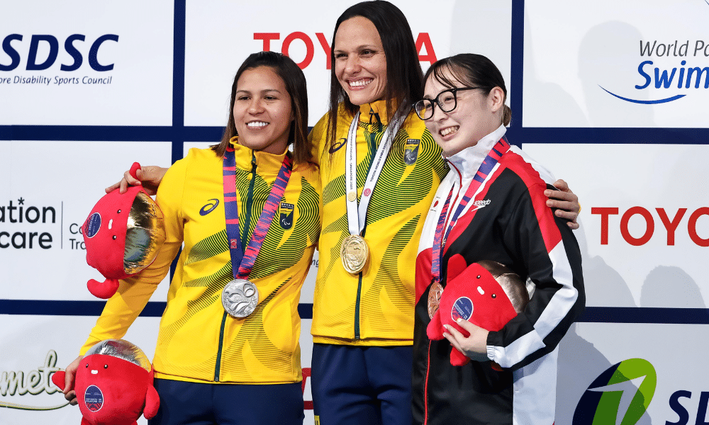 Maria Clara Santiago Carol Santiago Lucilene Silva Mundial de Natação paralímpica medalha de ouro prata bronze