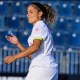 Mônica comemorando gol de pênalti pelo Madrid