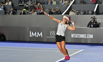 Bia Haddad Maia em jogo na quadra central do SP Open