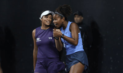 Victoria Barros e Naná Silva jogando duplas no SP Open
