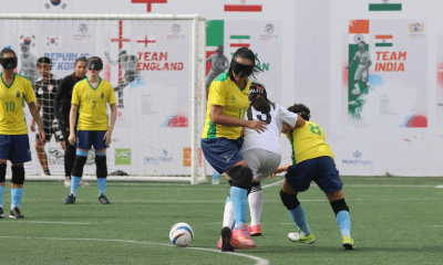 Lance do jogo entre japonesas e brasileiras