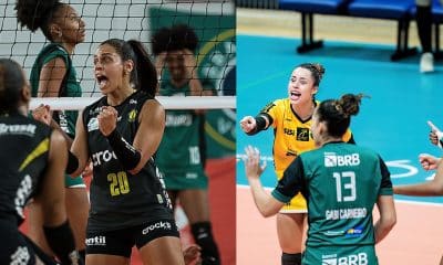 Na imagem, os times do Praia Clube e Brasília, que se enfrentaram duas vezes recentemente antes do começo da Superliga.