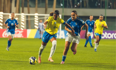 Giovanna Waksman tenta levar o Brasil ao ataque contra a Itália — Foto: Fabio Souza/CBF