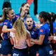 Minas comemora ponto sobre o Brasília no Campeonato Mineiro Feminino de Vôlei