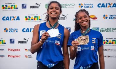 Ana Beatriz e Thayna Custodio, jovens talentos de Macaé (RJ) no Brasileiro Sub-16 (foto: Gustavo Alves/CBAt)
