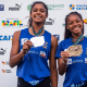 Ana Beatriz e Thayna Custodio, jovens talentos de Macaé (RJ) no Brasileiro Sub-16 (foto: Gustavo Alves/CBAt)