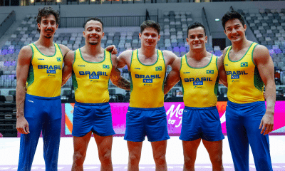 Equipe masculina do Brasil no Mundial de ginástica artística Jakarta-2025