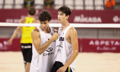 Bruno e George no Mundial Sub-18 de vôlei de praia