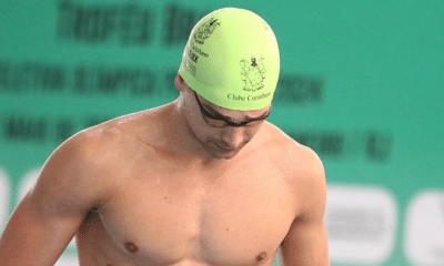 Caue Gluck, na final dos 400m livre da etapa de Carmel da Copa do Mundo