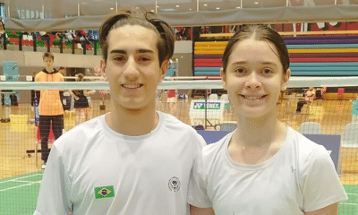 Davi Fraga Paula Rodas Internacional Júnior da Estônia de badminton