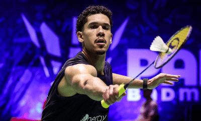 Jonathan Matias no Aberto de Santo Domingo de badminto