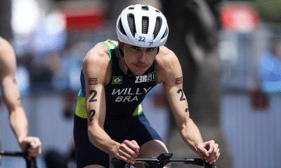Kauê Willy em prova da Copa América de Triatlo no Chile
