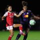 Tarciane no jogo entre Lyon e Arsenal na Champions League de futebol feminino