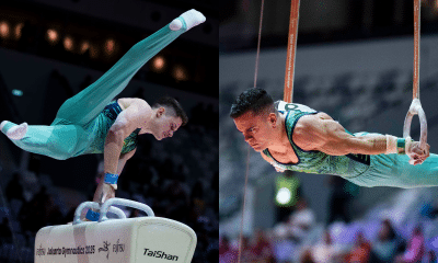 Caio Souza e Diogo Soares na final do Mundial de Ginástica Artística no individual geral