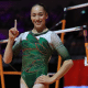 Kaylia Nemour comemora o ouro no Mundial de Ginástica Artística Jakarta-2025