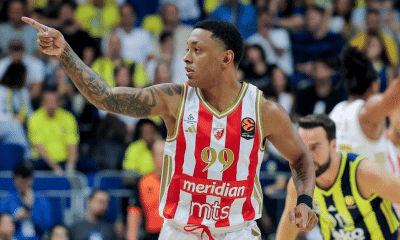 Yago Mateus em quadra na Euroliga pelo Estrela Vermelha