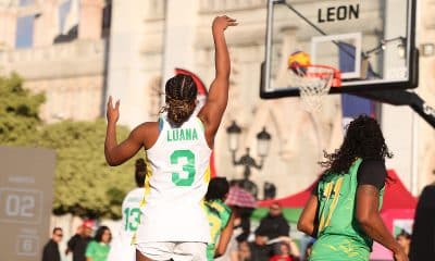 Na imagem, Luana fazendo o arremesso para o Brasil.