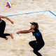 Thamela e Vic em ação na semifinal do Mundial de vôlei de praia