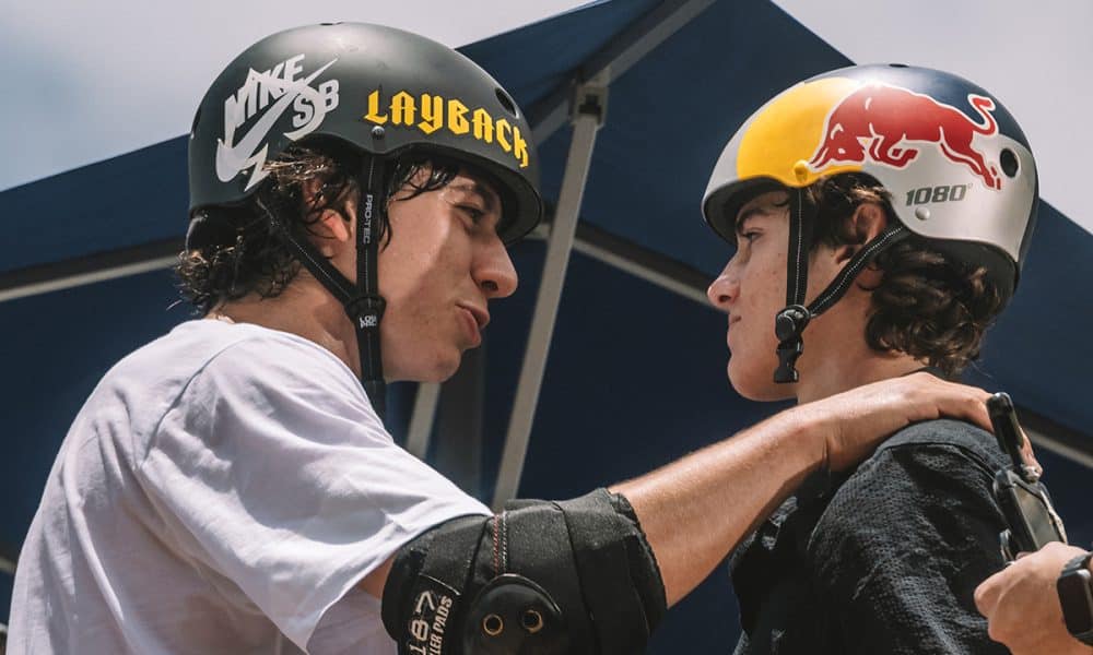 Na imagem, Luigi (de branco), conversando com Gui Khury no STU Vert de São Paulo.