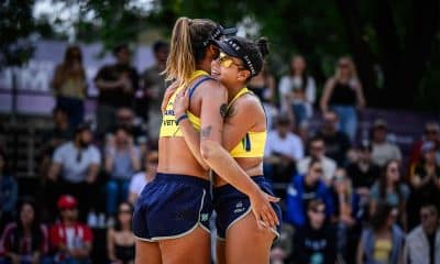 Na imagem, Thâmela e Vic comemorando mais uma vitória no Mundial.