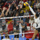 Darlan ataca para o Verona no jogo contra o Perugia na Liga Italiana de vôlei masculino, a Superlega