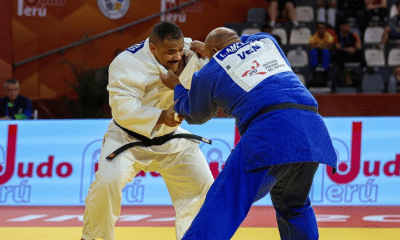 Juscelino Nascimento, do Judô, em ação no tatame