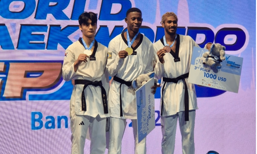 Henrique Marques ouro Grand Prix Challenge de Bangkok de taekwondo