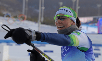 Jaqueline Mourão em prova de esqui cross-country na Suécia