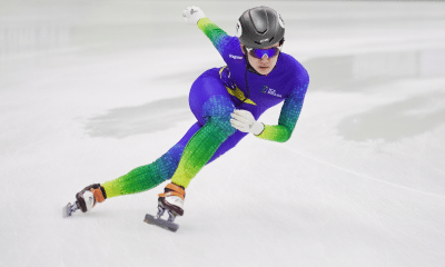 Lucas Koo na copa do mundo júnior de patinação de velocidade short track