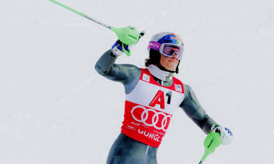 Lucas Pinheiro Braathen na Copa do Mundo de esqui alpino competindo o Super-G