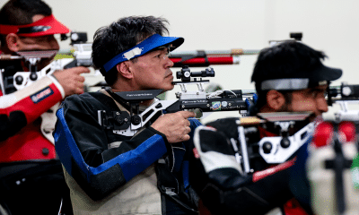 Marcelo Marton em prova da Copa do Mundo de tiro esportivo paralímpico