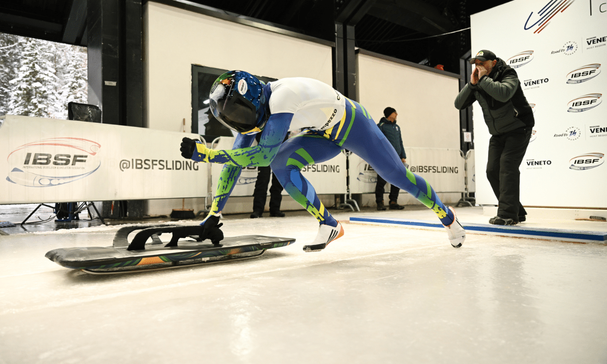 Nicole Silveira em prova da Copa do Mundo de Skeleton