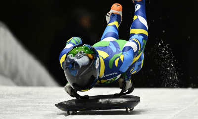 Nicole Silveira durante os treinos da Copa do mundo de skeleton em Cortina d'Ampezzo na Itália