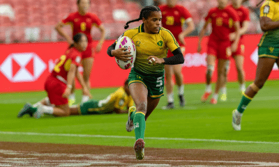 Thalia Costa em quadra pelas Yaras no Dubai Invitational Sevens
