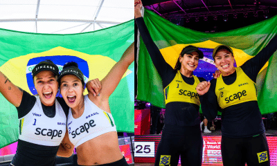 Thamela e Victória Carol Solberg e Rebecca Mundial de Vôlei de praia semifinal
