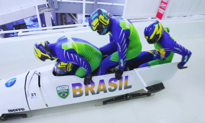 O trenó formado por Edson Bindilatti, Davidson de Souza, Rafael Souza e Edson Martins conquistou a medalha de ouro na disputa do 4-man (Foto: Marina Ziehe/COB)