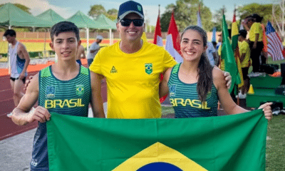 Malu Semicek e Joaquim Santos venceram o revezamento misto na categoria Sub-15 do Pan e no Sul-Americano (Foto: Divulgação)