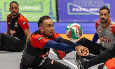 Atual campeão, o Sesi-SP estreou com vitória fácil no Brasileiro de Vôlei Sentado masculino (Foto: Alessandra Cabral/CPB)