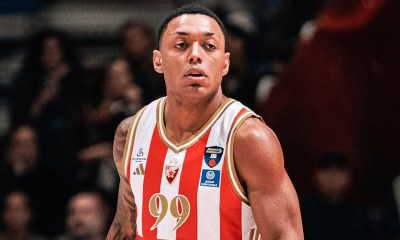Yago Santos saiu vitorioso pela Euroliga mesmo sem entrar em quadra (Foto: Instagram @crvenazvezdakk)