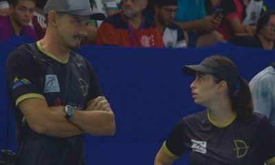 Marcus D'Almeida e Bianca Rodrigues do tiro com arco