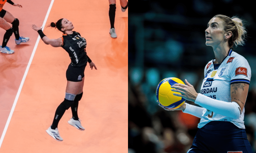 Tiffany do Osasco e Pri Daroit do Minas - equipes se enfrentam na Superliga Feminina