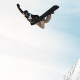Pat Burgener em prova da Copa do Mundo de snowboard halfpipe