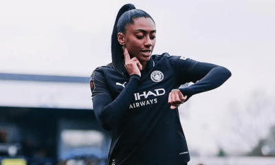 Kerolin abriu o placar na vitória do Manchester City, por 2 a 1, pela Liga Inglesa (Foto: Instagram @mancitywomen)
