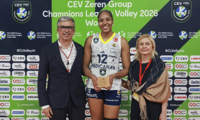 Ana Cristina foi escolhida a craque do jogo na vitória da Liga dos Campeões da Europa (Foto: CEV/Divulgação)