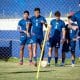 Na imagem, jogadores do time de base do Fortaleza, em treino antes da Copinha.