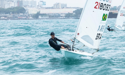 Gustavo Kiessling no Evento Teste do Mundial de Vela em Fortaleza